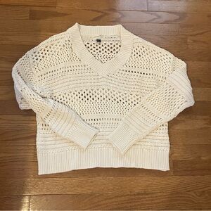 Universal thread crochet knit sweater, creamy white, size XL women’s K